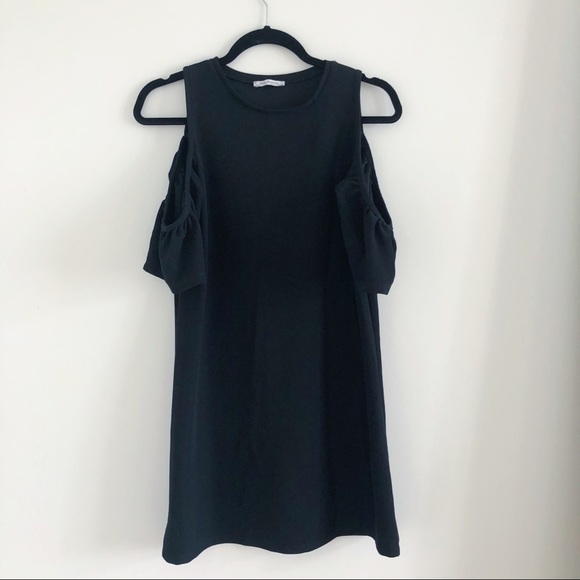Black Cold Shoulder ZARA Shift Dress - Picture 5 of 8